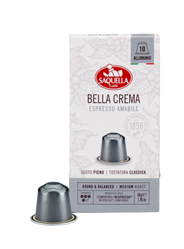 Saquella Kapseln bar italia BELLA CREMA, 10 Nespresso®-kompatible Kapseln